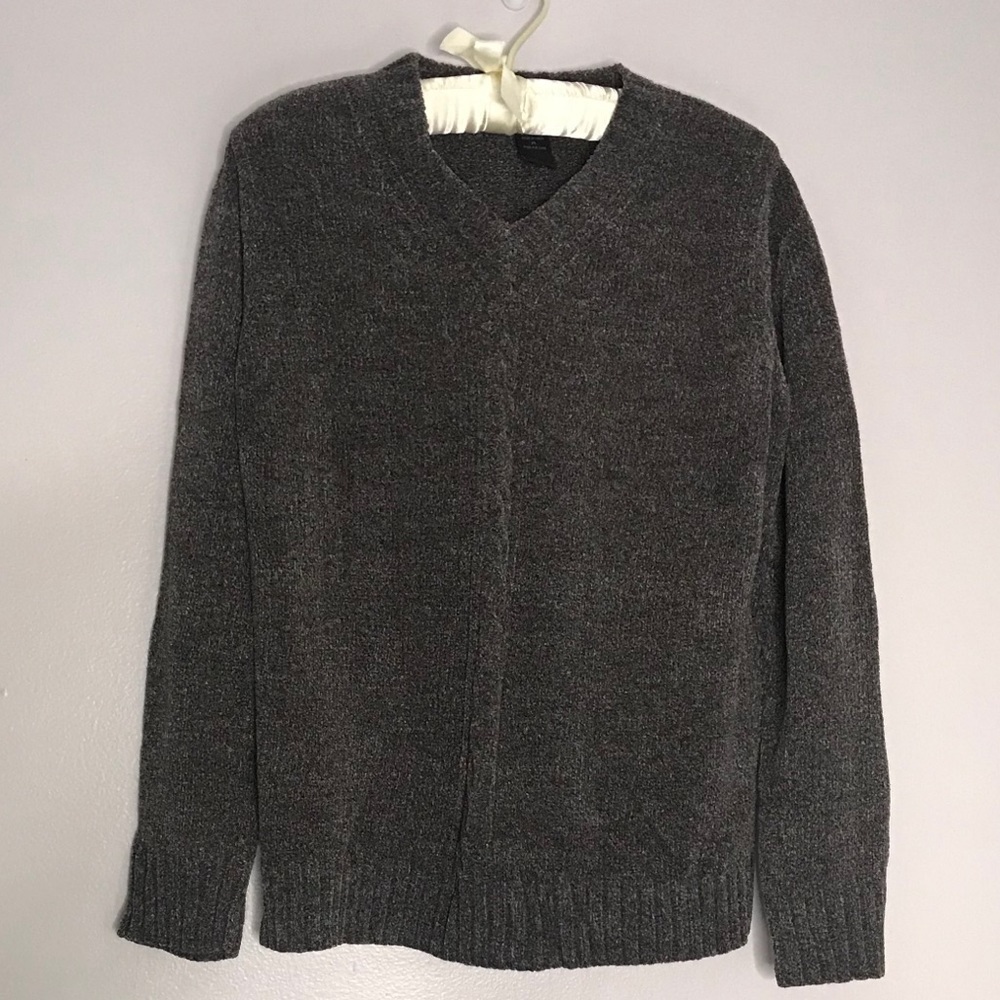 Express Gun metal Grey cozy V Neck Sweater Pullover medium women’s